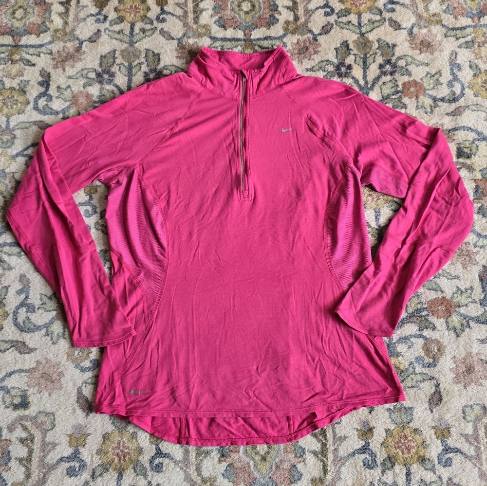 Nike Pink FitDry 1/4 Zip Pullover Sweatshirt Women's L